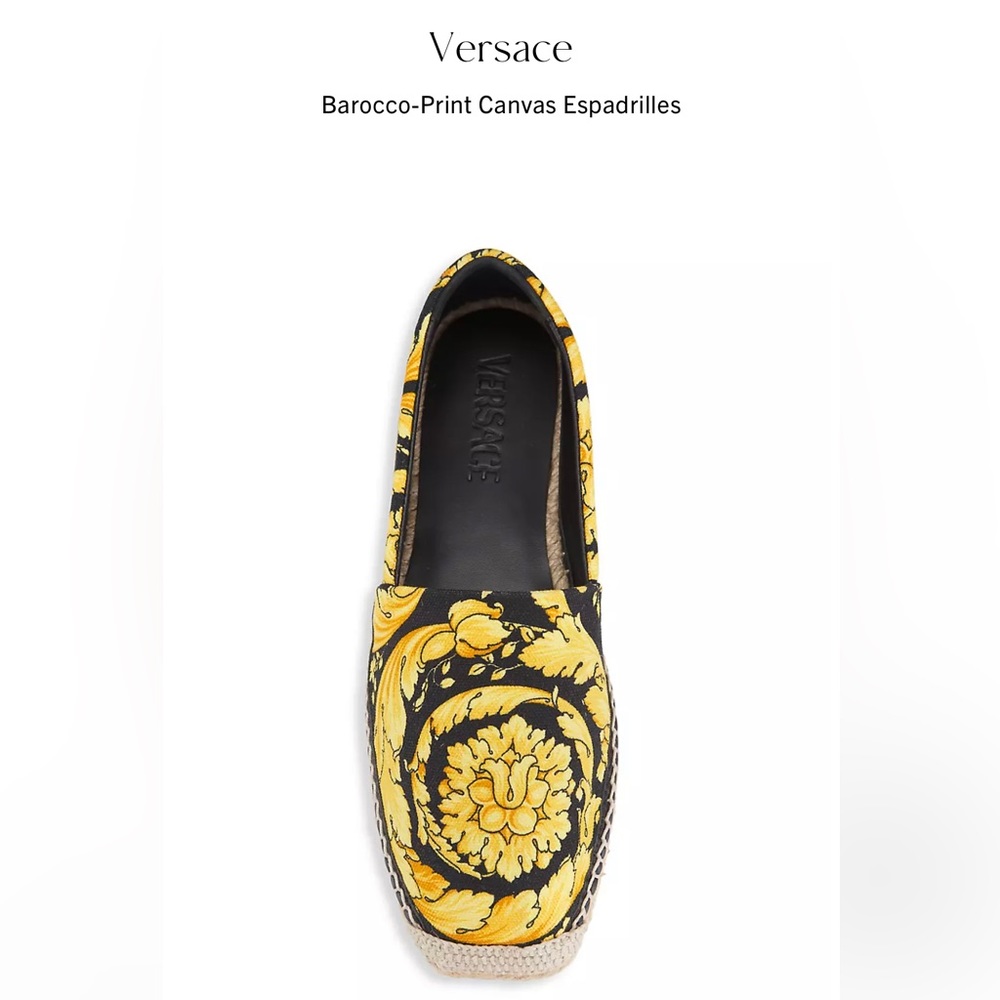 New Versace Barocco Print Espadrille 38 EU in Nero